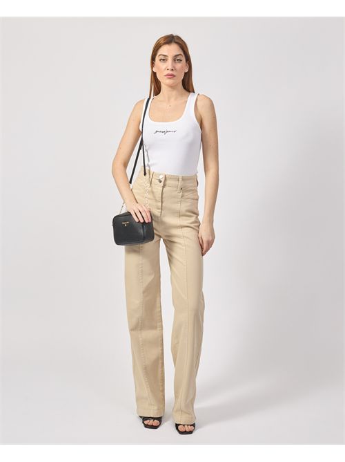 Pantalon femme Boss en mélange de coton avec surpiqûres BOSS | 50531036287