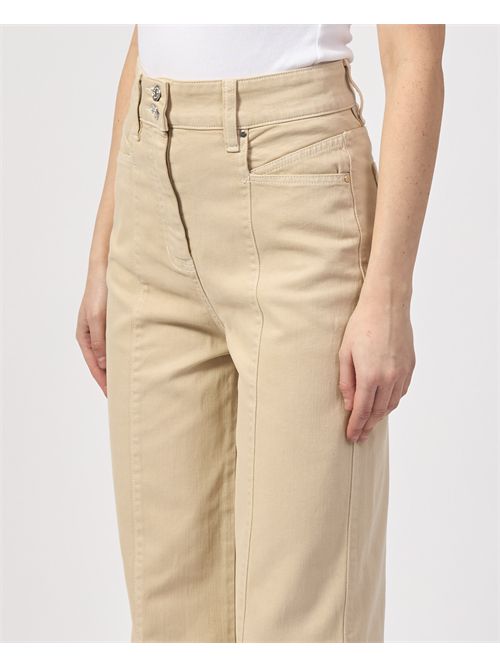 Pantalon femme Boss en mélange de coton avec surpiqûres BOSS | 50531036287