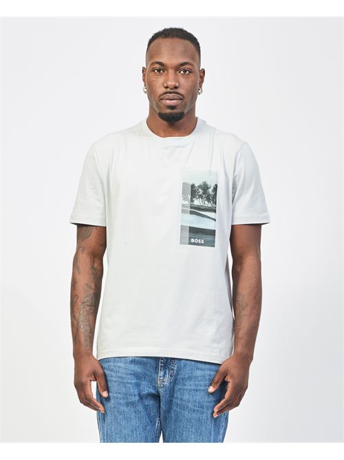 Boss cotton T-shirt with graphic print BOSS | 50533233054