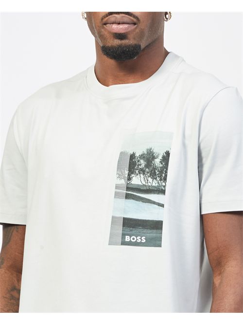 Boss cotton T-shirt with graphic print BOSS | 50533233054