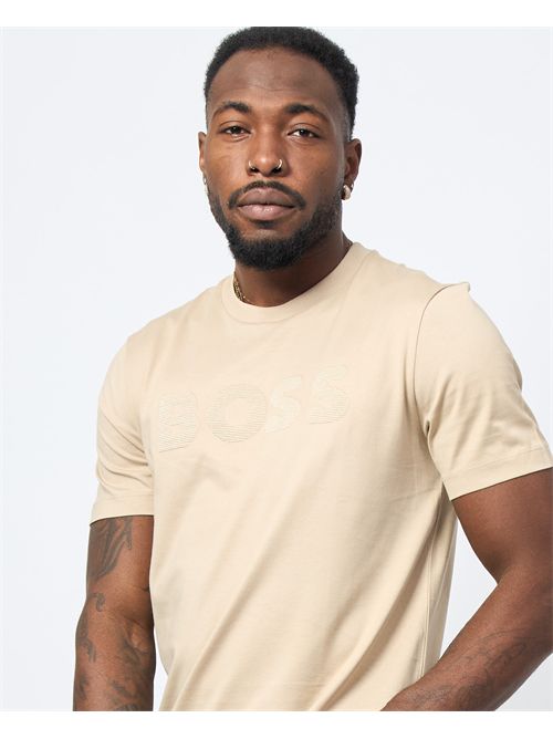 Boss men's T-shirt with embroidered logo on the front BOSS | 50536796275