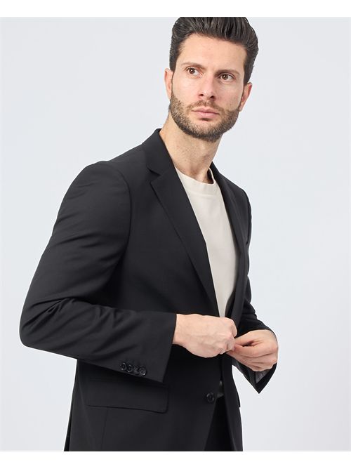 Black Boss single-breasted cotton jacket BOSS | 50537537001