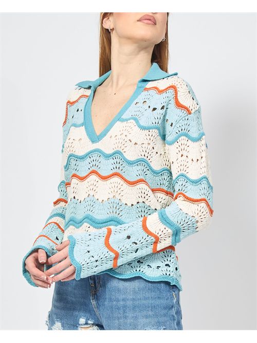 Pull femme Boss en mélange de coton avec perforation BOSS | 50537850966