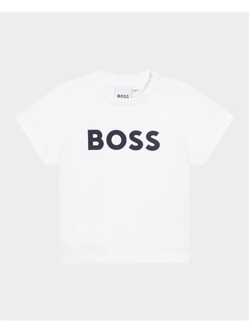 T-shirt bambino Boss in cotone con logo BOSS | J05P1210P