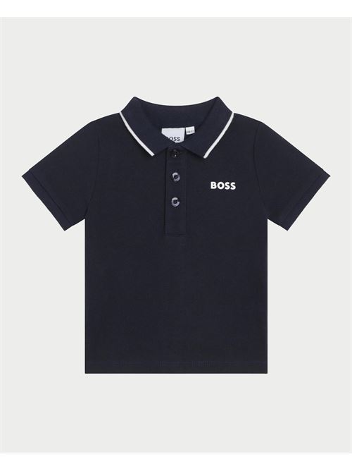 Polo Boss pour enfants avec logo sur la poitrine BOSS | J05P13849