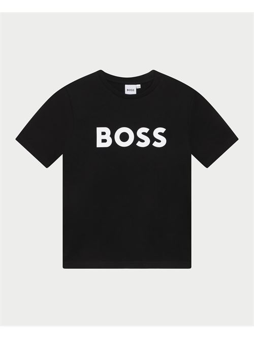 T-shirt bambino Boss in cotone con logo BOSS | J25P2409B