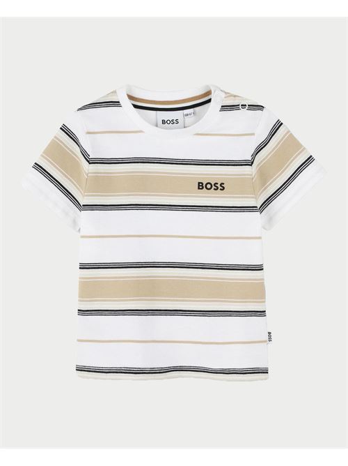 T-shirt bébé Boss à rayures horizontales BOSS | J52116249