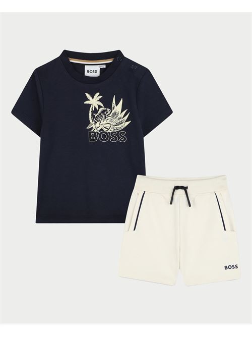 Completo bambino Boss con t-shirt e bermuda BOSS | J5212521C