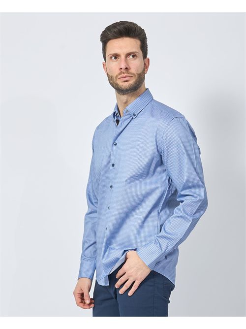 Bugatti blue cotton button-down shirt BUGATTI | 9350-78414C340