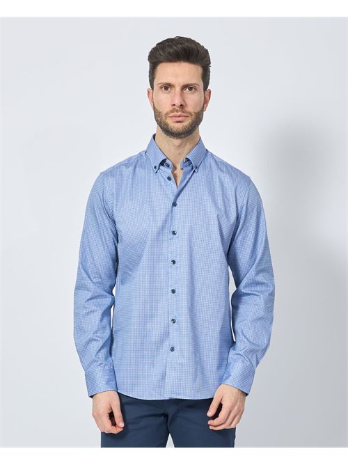 Camicia Bugatti blu in cotone con bottoni BUGATTI | 9350-78414C340