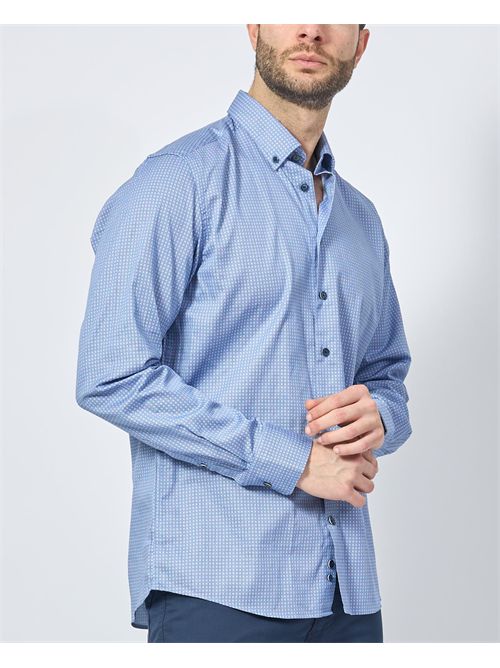 Chemise boutonnée en coton bleu Bugatti BUGATTI | 9350-78414C340