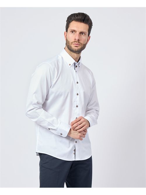 Bugatti men's shirt with contrasting buttons BUGATTI | 9350-78500C010