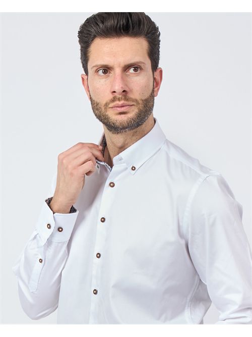 Bugatti men's shirt with contrasting buttons BUGATTI | 9350-78500C010