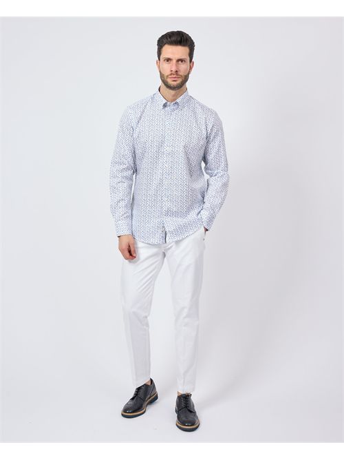 Bugatti men's shirt with micro-patterns BUGATTI | 9350-78502C390