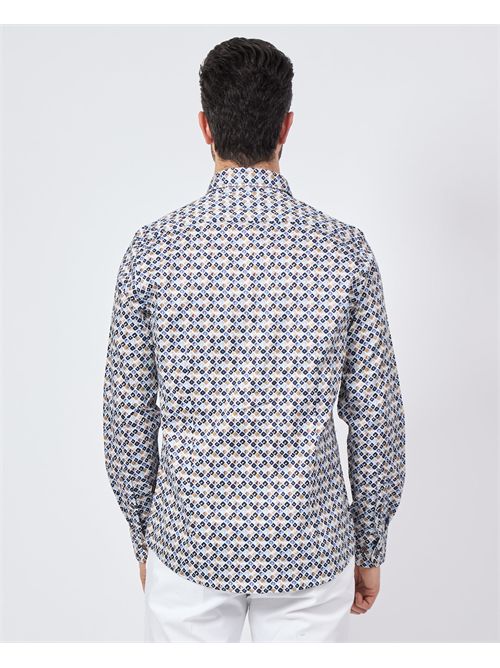 Bugatti men's patterned shirt with contrasting buttons BUGATTI | 9350-78514C390