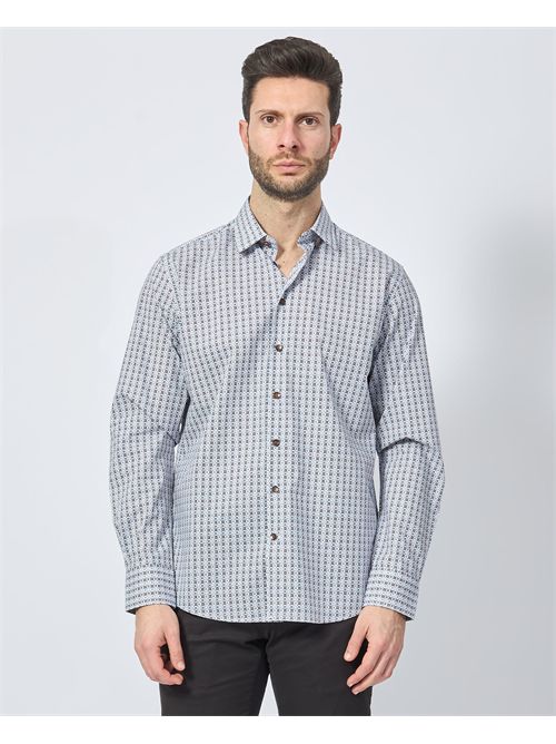 Camicia uomo Bugatti in cotone con micromotivo