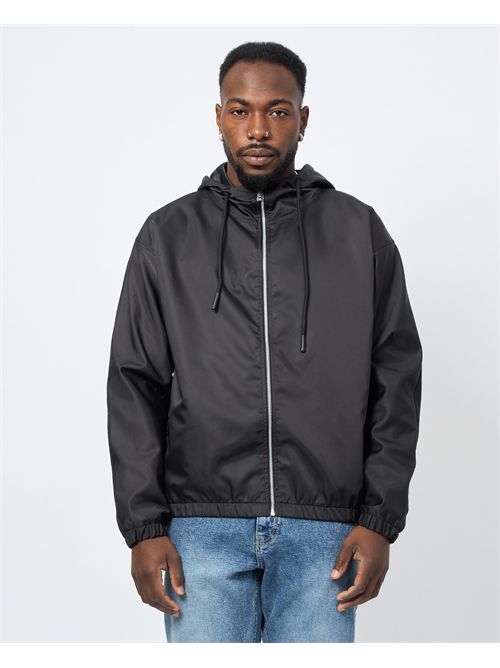 Disclaimer hooded jacket with brand DISCLAIMER | DS54813NERO