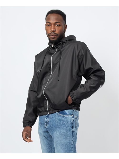 Disclaimer hooded jacket with brand DISCLAIMER | DS54813NERO