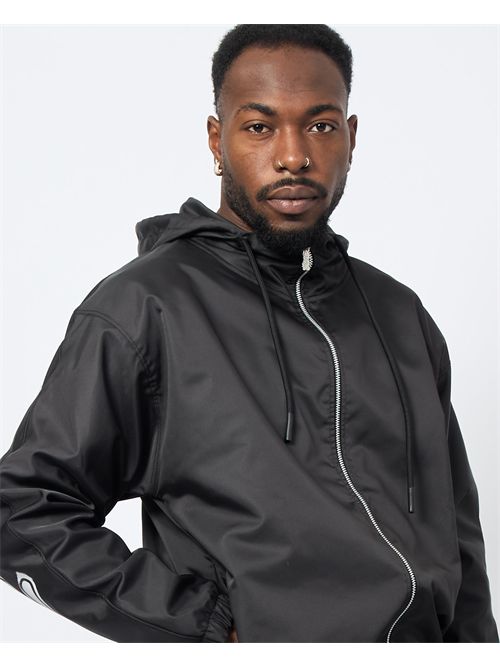 Disclaimer hooded jacket with brand DISCLAIMER | DS54813NERO