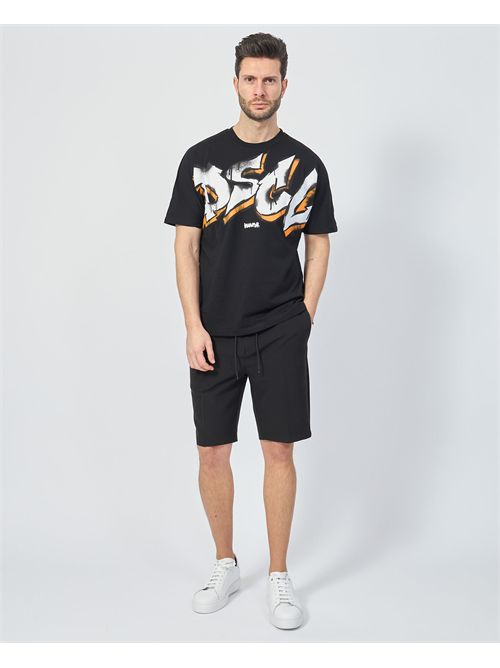 T-shirt uomo Disclaimer con logo scomposto DISCLAIMER | DS54820NERO