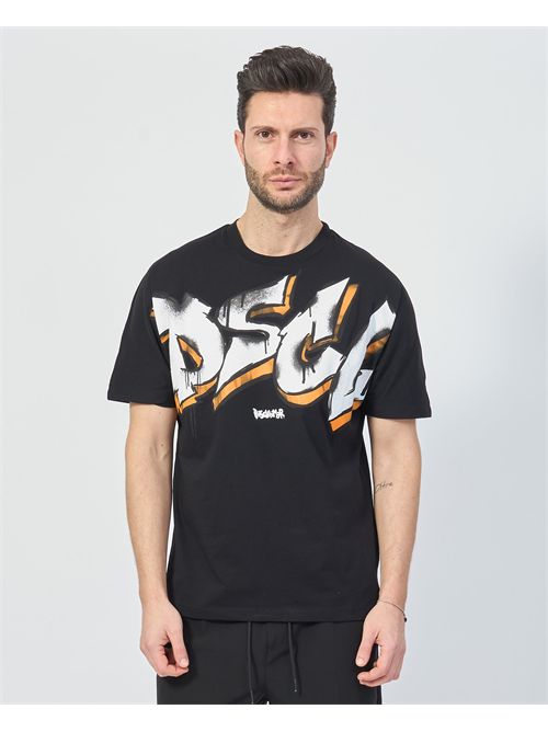 T-shirt uomo Disclaimer con logo scomposto DISCLAIMER | DS54820NERO