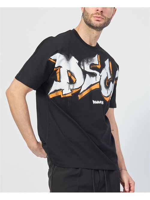 T-shirt uomo Disclaimer con logo scomposto DISCLAIMER | DS54820NERO