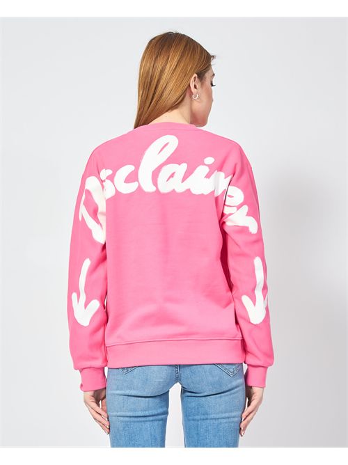 Felpa donna Disclaimer con logo posteriore DISCLAIMER | DS54910FUCSIA/BIANCO