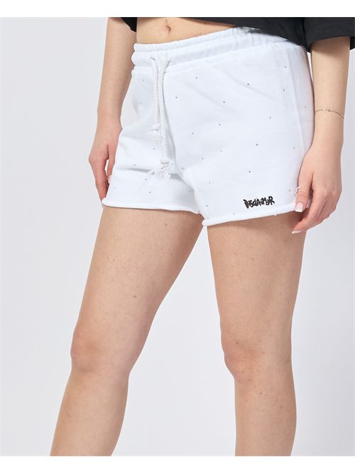 Shorts in felpa Disclaimer con elastico e coulisse DISCLAIMER | DS54932BIANCO