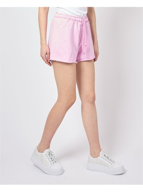 Shorts in felpa Disclaimer con elastico e coulisse DISCLAIMER | DS54932ROSA