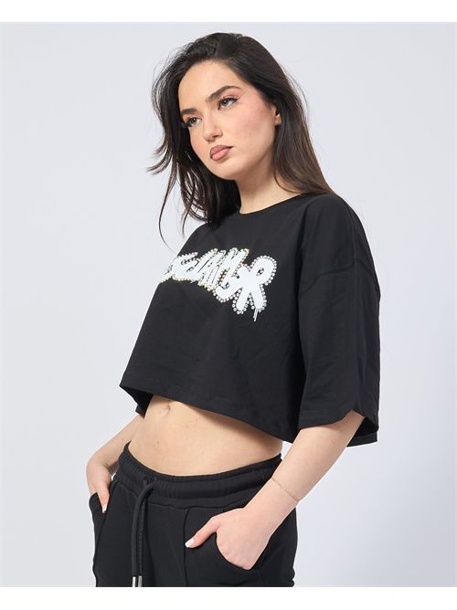 Disclaimer cropped fit women's t-shirt DISCLAIMER | DS54933NERO