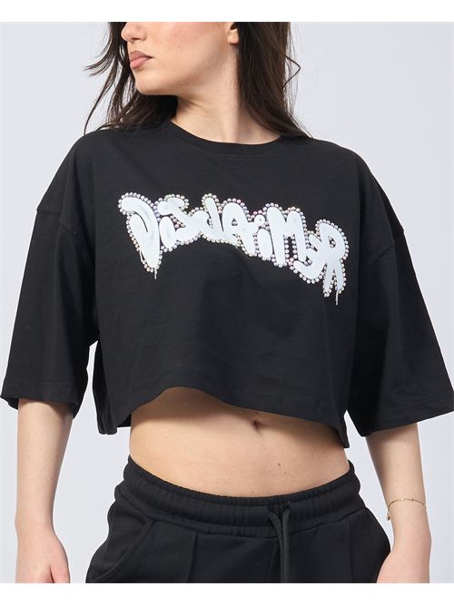 Disclaimer cropped fit women's t-shirt DISCLAIMER | DS54933NERO