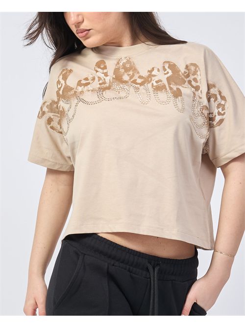 T-shirt donna Disclaimer con paillettes DISCLAIMER | DS54981SAFARI