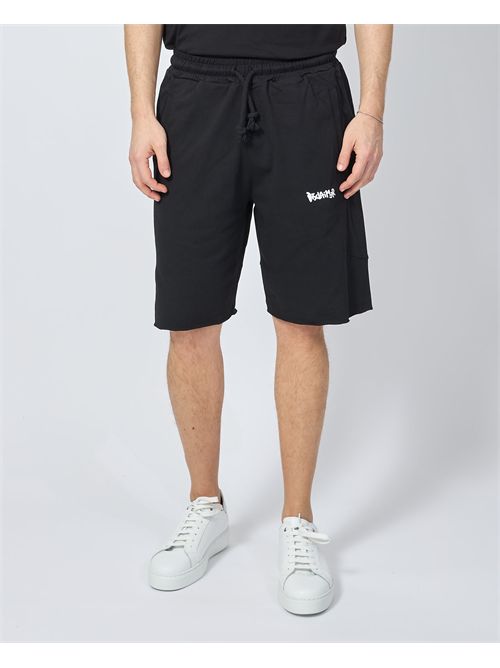 Disclaimer fleece Bermuda shorts with logo DISCLAIMER | DS55005NERO