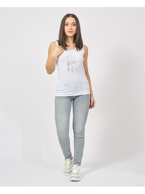 Top en coton Fracomina avec strass FRACOMINA | FP25ST2010J449N5278