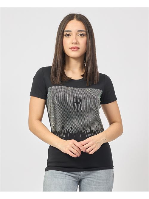 Fracomina crew neck T-shirt with front applications FRACOMINA | FP25ST3002J449N4053