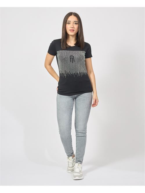 Fracomina crew neck T-shirt with front applications FRACOMINA | FP25ST3002J449N4053