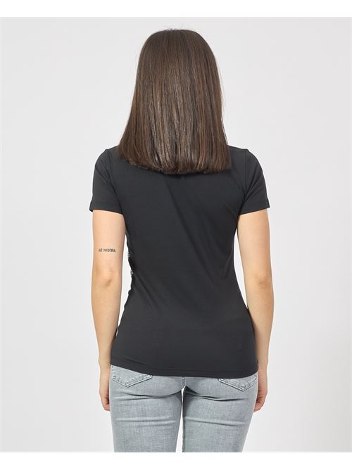 Fracomina crew neck T-shirt with front applications FRACOMINA | FP25ST3002J449N4053