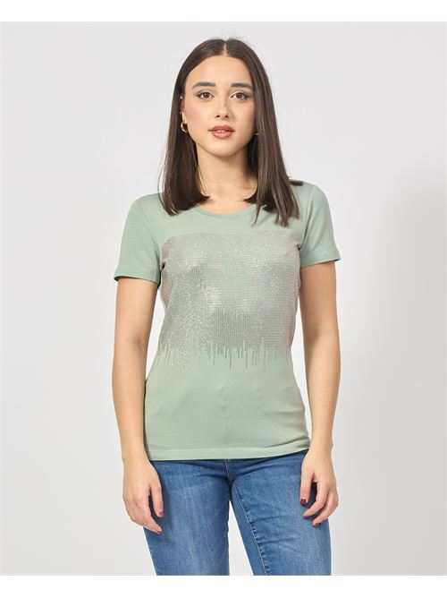 T-shirt girocollo Fracomina con applicazioni frontali  FRACOMINA | FP25ST3002J449N4247