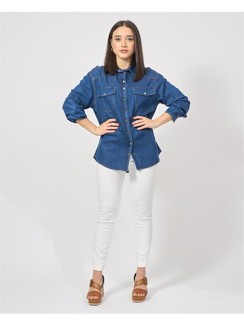 Fracomina 3/4 sleeve denim shirt FRACOMINA | FP25ST6024D46302349