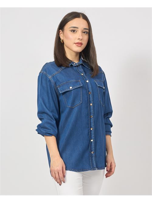 Fracomina 3/4 sleeve denim shirt FRACOMINA | FP25ST6024D46302349