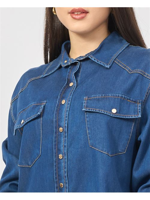 Camicia denim Fracomina con manica 3/4 FRACOMINA | FP25ST6024D46302349