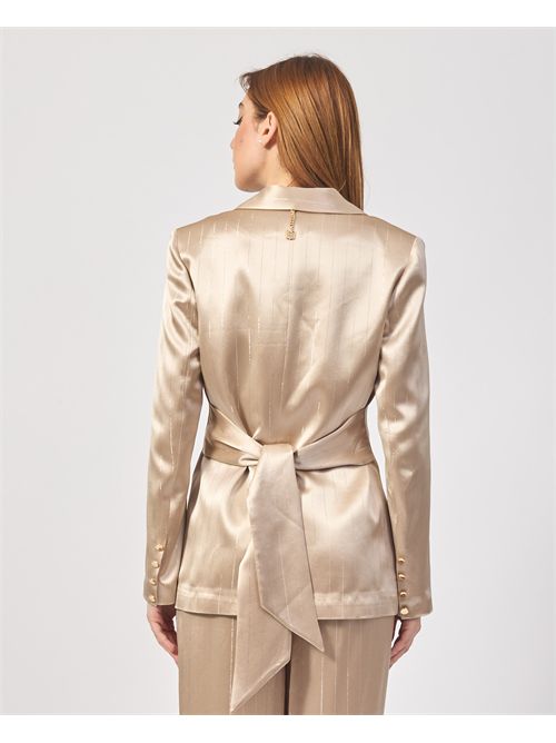 Blazer croisé en satin pour femme Fracomina avec strass FRACOMINA | FQ25SJ2002W791N8Q62