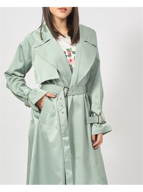 Trench-coat long en satin avec ceinture pour femme Fracomina FRACOMINA | FR25SC7004W76601247