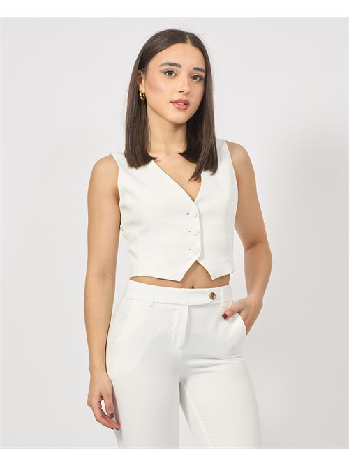 Fracomina fitted vest with wide neckline FRACOMINA | FR25SJ5009W42901108