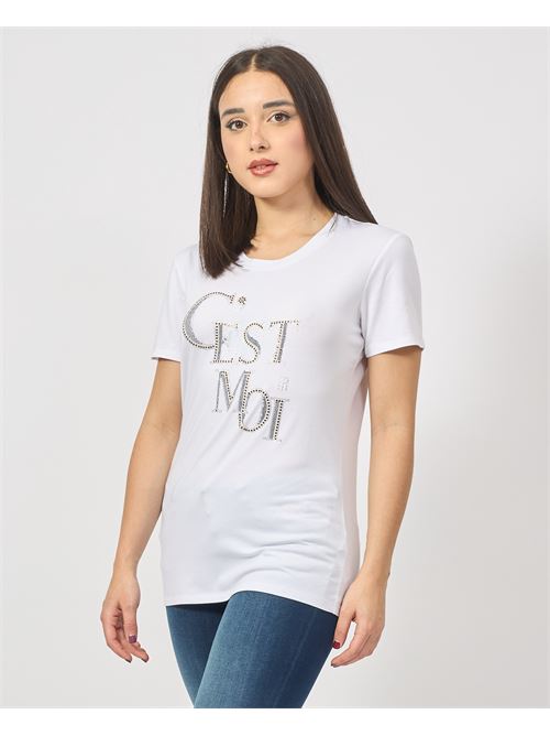 T-shirt Fracomina in jersey di cotone con strass FRACOMINA | FR25ST3004J44908278