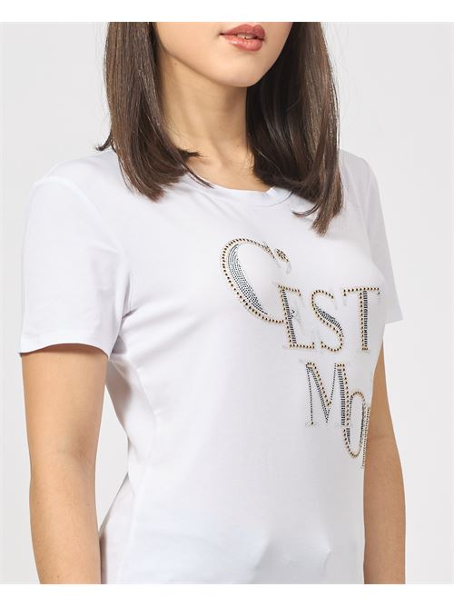 T-shirt Fracomina in jersey di cotone con strass FRACOMINA | FR25ST3004J44908278