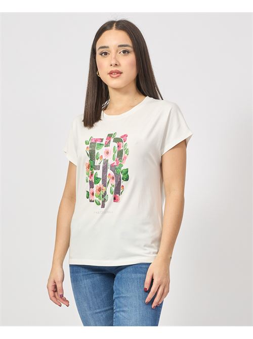 T-shirt en coton Fracomina avec imprimé sur le devant FRACOMINA | FR25ST3020J44908108