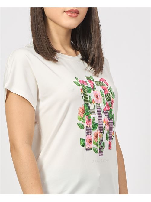 T-shirt en coton Fracomina avec imprimé sur le devant FRACOMINA | FR25ST3020J44908108