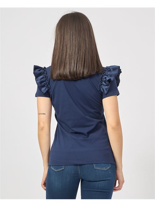 Fracomina T-shirt with ruffles on the shoulders FRACOMINA | FR25ST3042J401R9117