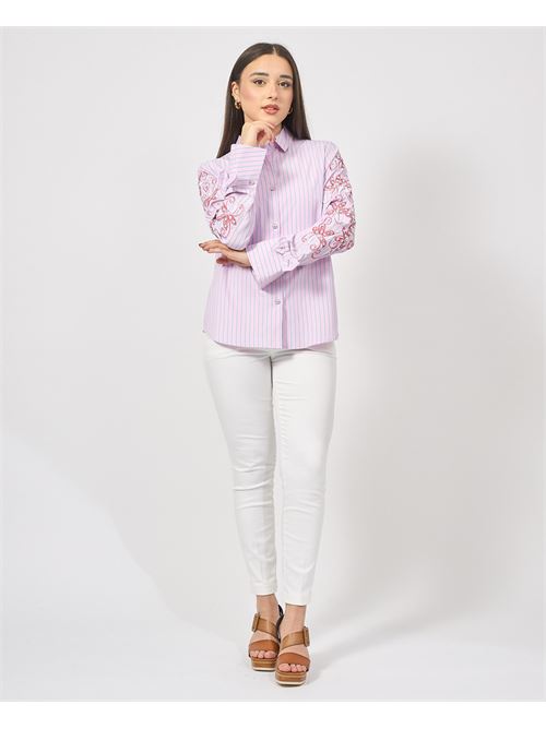 Camicia in popeline a righe Fracomina FRACOMINA | FR25ST6012W696N8238